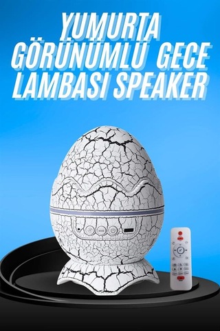 Gece Lambası Yumurta Işık Speaker Yeni Nesil Dinozor Yumurtası Görünümlü Çok Renkli