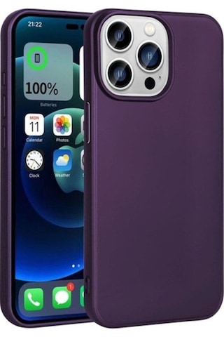 Apple Uyumlu iPhone 15 Pro Kılıf Zore Premier Silikon Kapak Derin Mor
