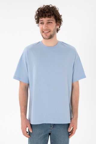 U.S. Polo Assn. Erkek Oversize Fit Bisiklet Yaka Açık Mavi Tişört 50305859-VR003
