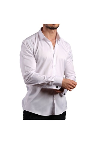 Dicotto Beyaz 8 Drop Ekstra Uzun Kol Dar Kesim Micro Kumaş Kol Düğmeli Slim Fit Erkek Gömlek - 197-1 001