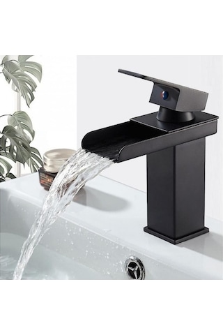 Dancemonkey Musluk Sıcak Ve Soğuk Su Siyah Şelale, Tasarım Estetik Siyah