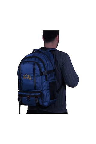 Strong Bag Strong 17-18.4 İnch Laptop Bölmeli Büyük Boy Sırt Çantası ,dağcı Çantası,seyahat Kamp Çantası Lacivert