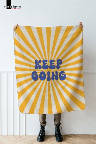 Keep Goıng Polar Tv Battaniyesi 100x170 Cm Tek Taraf Baskılı Sarı Sarı - Beyaz