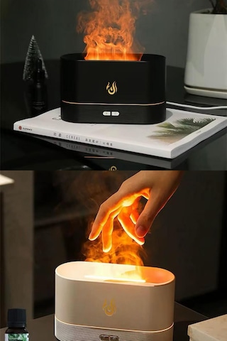 Hava Nemlendirici Alev Efektli Volkan Tasarım Ultrasonik Uçucu Aroma Yayıcı Nemlendirici 200ml