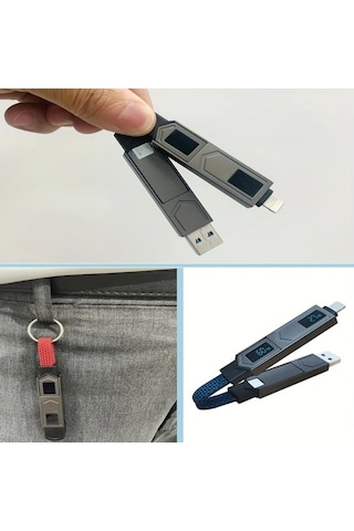 Honeybeeshop 4ü 1 Arada Ultra Hızlı Şarj Kablosu 20 Cm 065 Ft 787 İnç İphone Uyumlu Samsung Xiaomi Redmi Oneplus Usb C İçin Çinko Alaşımlı Veri Kablosu