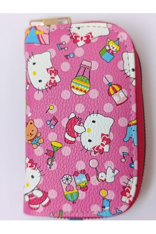 Tovyamade Suni Deri Desen Baskılı Cüzdan,kartlık,bozukpara Beyaz - Pembe