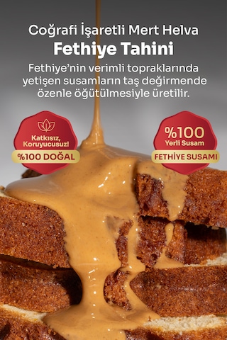 Mert Helva Tek Kavrulmuş Fethiye Tahini Cam 1 KG