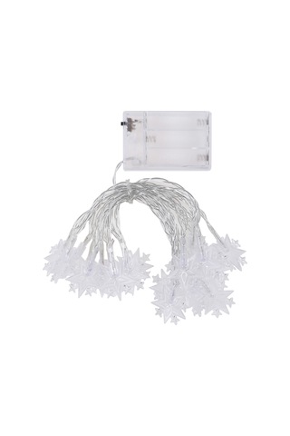 Honmex 3 Metre 20 Led Yıldız Desenli Noel Dekorasyon Işığı - 3 Aa Pil - Sürekli Aydınlatma - Sıcak Beyaz Çok Renkli