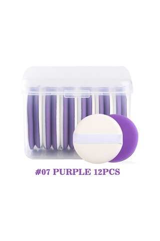 Samdoo 12 Adet Mor Makyaj Spons Seti - İki Kullanıma Uygun Kuru/ıslak - Nemli Malzeme - Hassas Cilt Dostu - Ev & Seyahat İçin