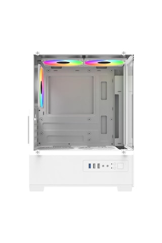 Powerboost Pb-m5001w 500w 3-12cm Rainbow Fanlı Usb 3.0 Seaview M-atx Gaming Beyaz Kasa