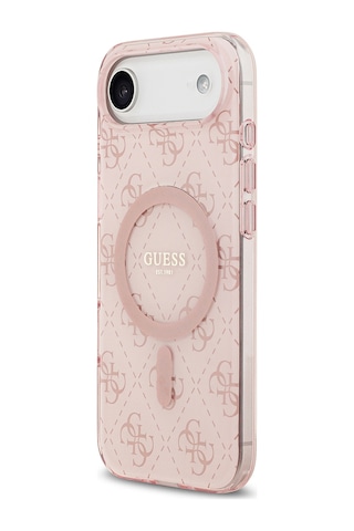 Apple Uyumlu iPhone 17 Air Kılıf Guess Lisanslı M-safeli Iml Baskılı Klasik Logolu 4g Desenli Kapak Pembe Pembe