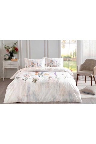 Özdilek Nev Floraison Nevresim Takımı Çift Kişilik Somon - Lastiksiz Somon