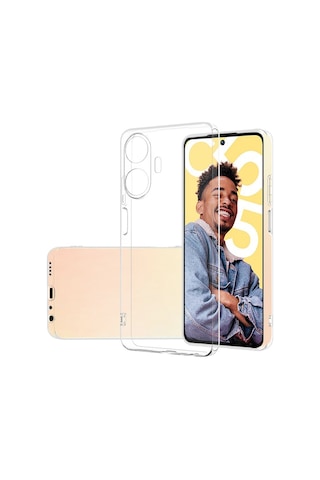 Realme C55 İle Uyumlu Kılıf Şeffaf Kamera Korumalı Esnek Silikon Telefon Kılıfı Kapak