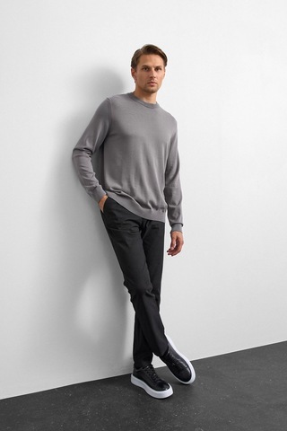 Back And Bond Gri Regular Fit Triko Kazak
