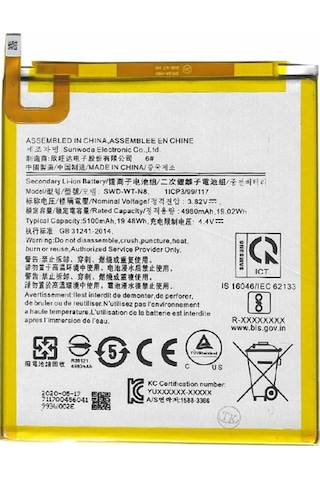 Teknonet Samsung Galaxy Tab A9 X110 Uyumlu Nettech 5100 Mah Batarya - Siyah