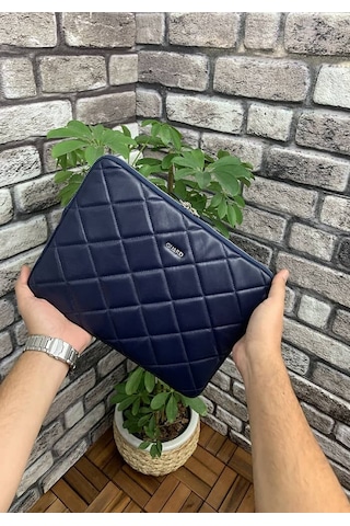 Guard Lacivert Large Capitone Clutch Çanta