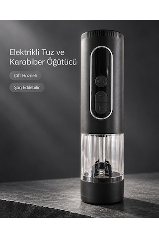 Mutfak Ve Sofra Kullanımına Uygun Çift Hazneli Elektrikli Tuz Karabiber Öğütücü - Lisinya Çok Renkli