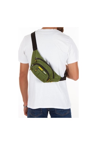 Newish Polo Unisex Haki Su Geçirmez Usb Ve Kulaklık Girişli Bel Ve Omuz Çanta Freebag Haki