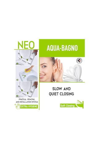 Aqua Bagno, Neo Klozet Kapağı, Beyaz, Yavaş Kapanan, Pp Sku: Smg8690010168900 Diğer