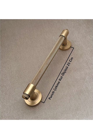 Punch Zamak A213 Mat Antik Sarı Çekme Kol Sürgülü Kapı Çekme Kolu 25 Cm 1 Adet