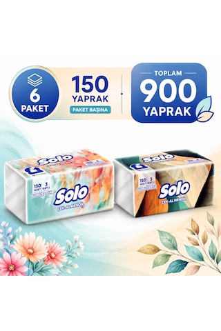 Solo Çek-Al Mendil 6 x 150'li