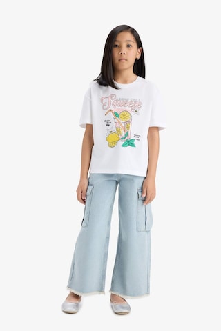 Defacto Kız Çocuk Relax Fit Bisiklet Yaka Baskılı Kısa Kollu Tişört E0389a825smwt34 Beyaz