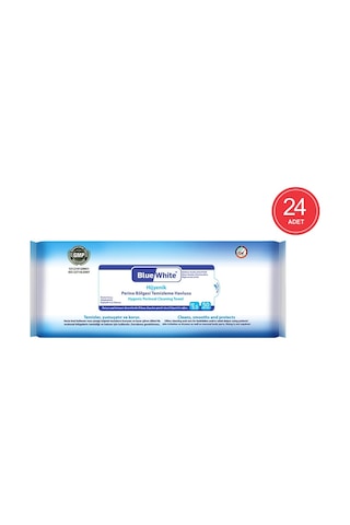 Blue White Hijyenik Perine Bölgesi Temizleme Havlusu 24 X 50'Li