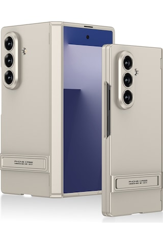 Teleplus Samsung Galaxy Uyumlu Z Fold 7 Kılıf Standlı Sert Kıpta Kapak