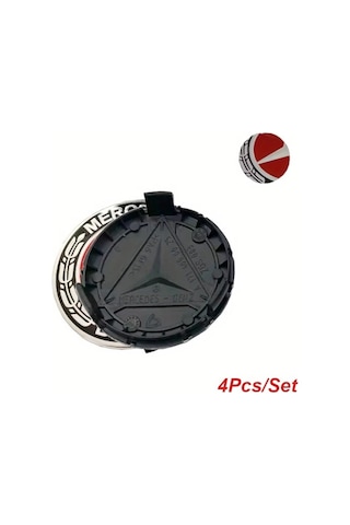 Elmpaly 4 Adet Siyah Kırmızı Mercedes C E S Gla Glc Glk Gl Cls Model 75 Mm Jant Kapakları Seti