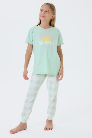 Arnetta Kız Çocuk Yeşil Pijama Takım Yeşil