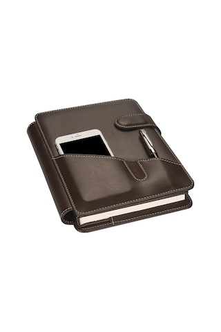Organizer Ajanda Tarihsiz Kareli 20x26 CM - Kahve Kahverengi