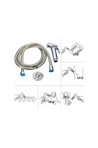 Taharatmatik El Tuvalet Sprey Tabanca Taharet Musluk Seti Gri