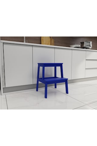 Fastwood Basamaklı Ahşap Tabure Mavi