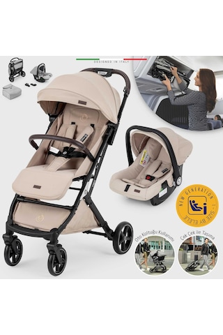 Elele Flight 2 Kabin Tipi Travel Sistem Bebek Arabası Bej
