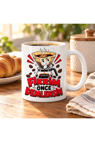 Bezos Kahve Filtresi Tasarımlı Porselen Kupa - Model 870 Krt