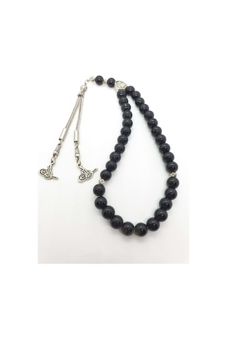 Sertifikalı Orijinal Doğal Taş Parlak Oniks Taşı 8mm Tesbih