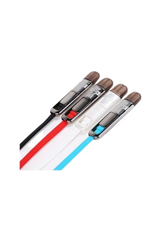 Remax Ikili Yassı 1 Metre Micro Usb iPhone Uyumlu Lightning Şarj Data Kablosu