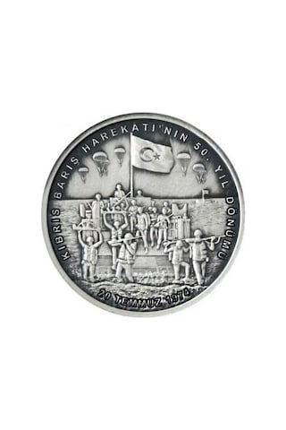 AgaKulche Kıbrıs Barış Harekatı'nın 50.Yıl Dönümü Gümüş Sikke Coin