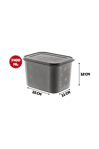 Deconox No Frost Silikon Yumuşak Kapalı Saklama Kabı Dondurucu Ve Buzluk Saklama Kabı 1400ml, Kapakl Sku: Smg8690010211439 Açık
