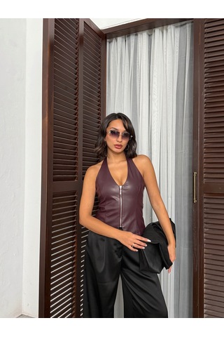 Verymoda Sunideri Fermuarlı Yelek Vmf2036 Bordo