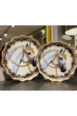 Royking Horse 2 Li Yuvarlak Tepsi 39x4-34x4 Cm Fx 021