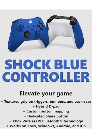 Microsoft Xbox Core Wireless Controller Oyun Kolu Shock Blue