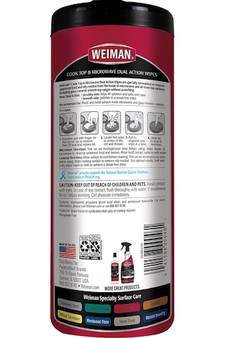 Weiman Cam Setüstü Ocak Ve Mikrodalga Temizleme Mendilleri 30 Adet
