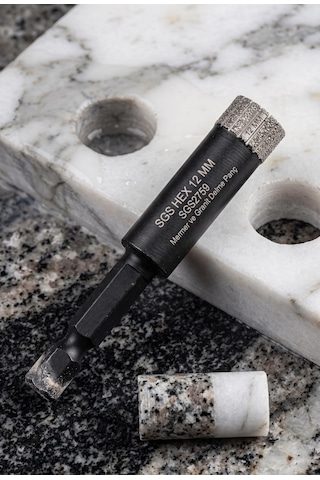 Sgs Hex 12 Mm Mermer Ve Granit Delme Panç - Profesyonel Elmaslı Karot Matkap Ucu, Seramik, Porselen Karo Ve Doğal Taş Delici - Sgs2759
