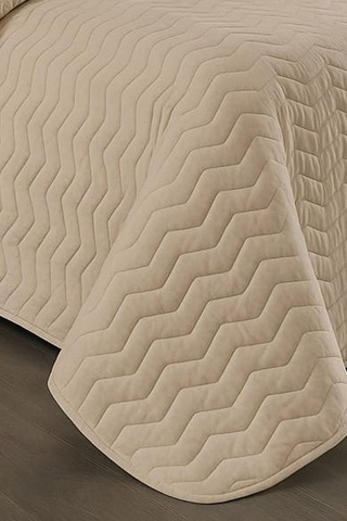 İpeksi Dokulu Kapuçino Modern Ve Sade Çift Kişilik Yatak Örtüsü Takımı Cappucino