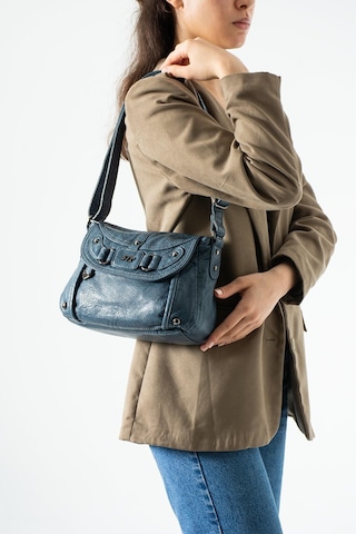 571 Collections Yıkama Deri Çapraz Askılı Omuz Çantası Mavi Model: 571-13o