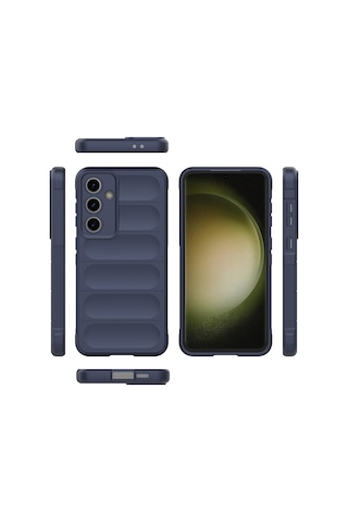 Samsung Galaxy Uyumlu S25 Fe Kılıf Elde Tutma Kolaylıkla Kaydırmaz Kenar Line Dizayn Optietnik Kapak Lacivert