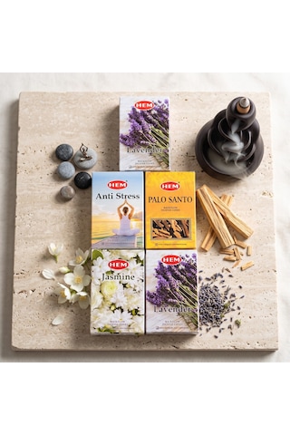 Bakgelal 4 Lü Geri Akışlı Şelale Konik Tütsü Seti Palo Santo, Lavanta, Anti Stress Ve Yasemin 40 Adet - 9081087580297