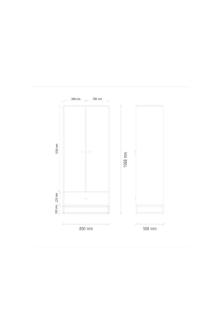 Enza Home Kalinsta 2 Kapaklı Gardırop - Ceviz