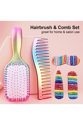 Singree 5'li Saç Bakımı Seti: Tarak, Çekiç Ve 3 Adet Kılçık - Saçları Düzeltir, Deri Masajı Yapır, Statikten Korur